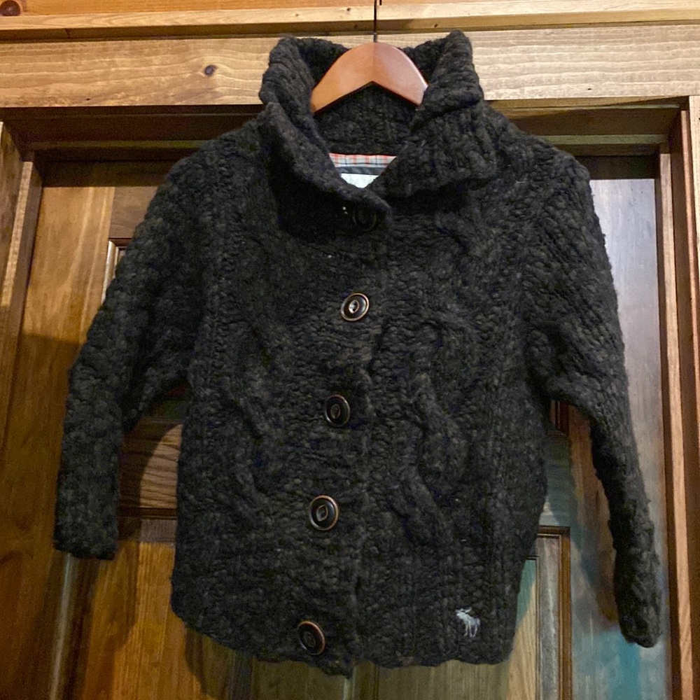 Abercrombie Fitch Sweater Women Small Cropped 100% Wool Chunky Knit Vintage Cute